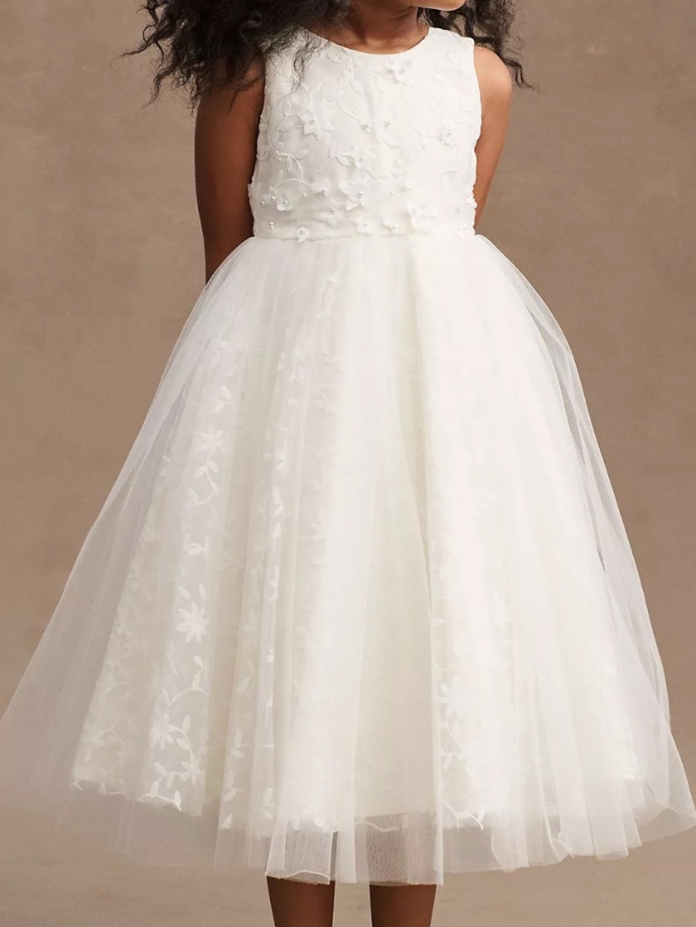 Anthropologie BHLDN Princess Daliana Ivory Jessie Tulle Flower Girl Dress 8